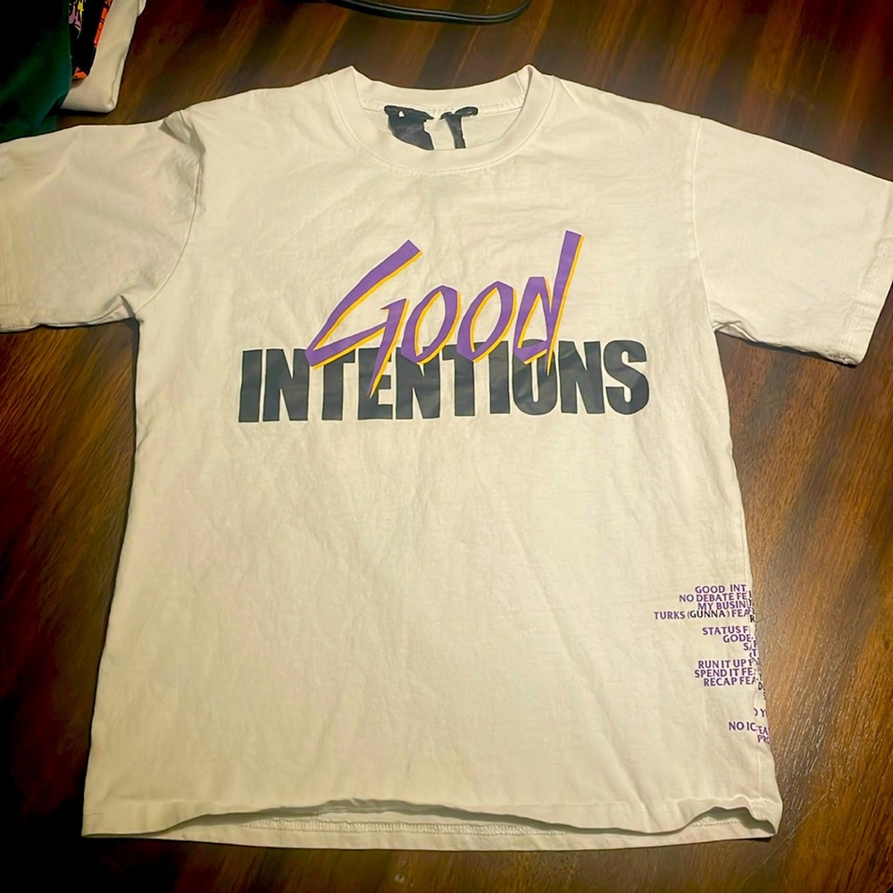 White and purple designer graphic tee shirt